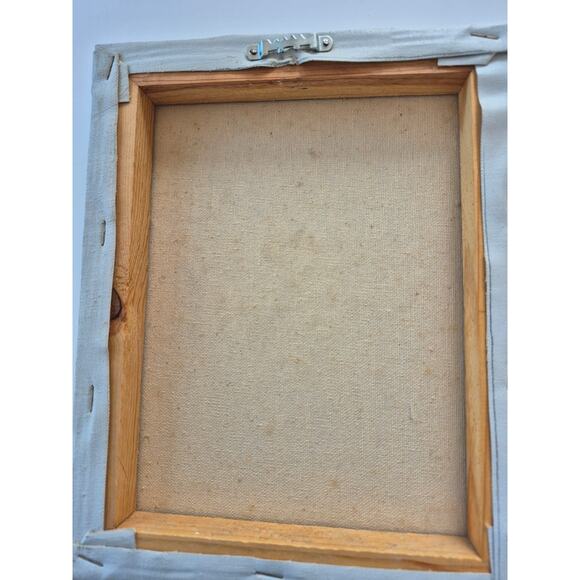 Vintage Original Art Painting Acrylic Floral 8x10 Unframed Signed Blue Signed - Picture 7 of 7